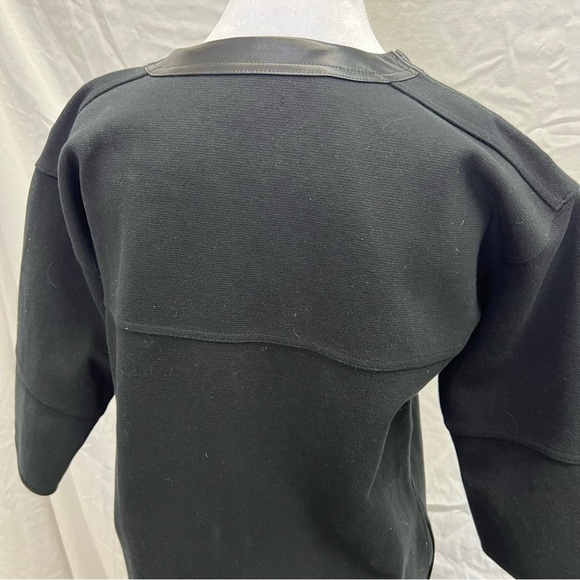 Madewell black shirt dress with zipper detail, pockets and leather trim. - Picture 7 of 13